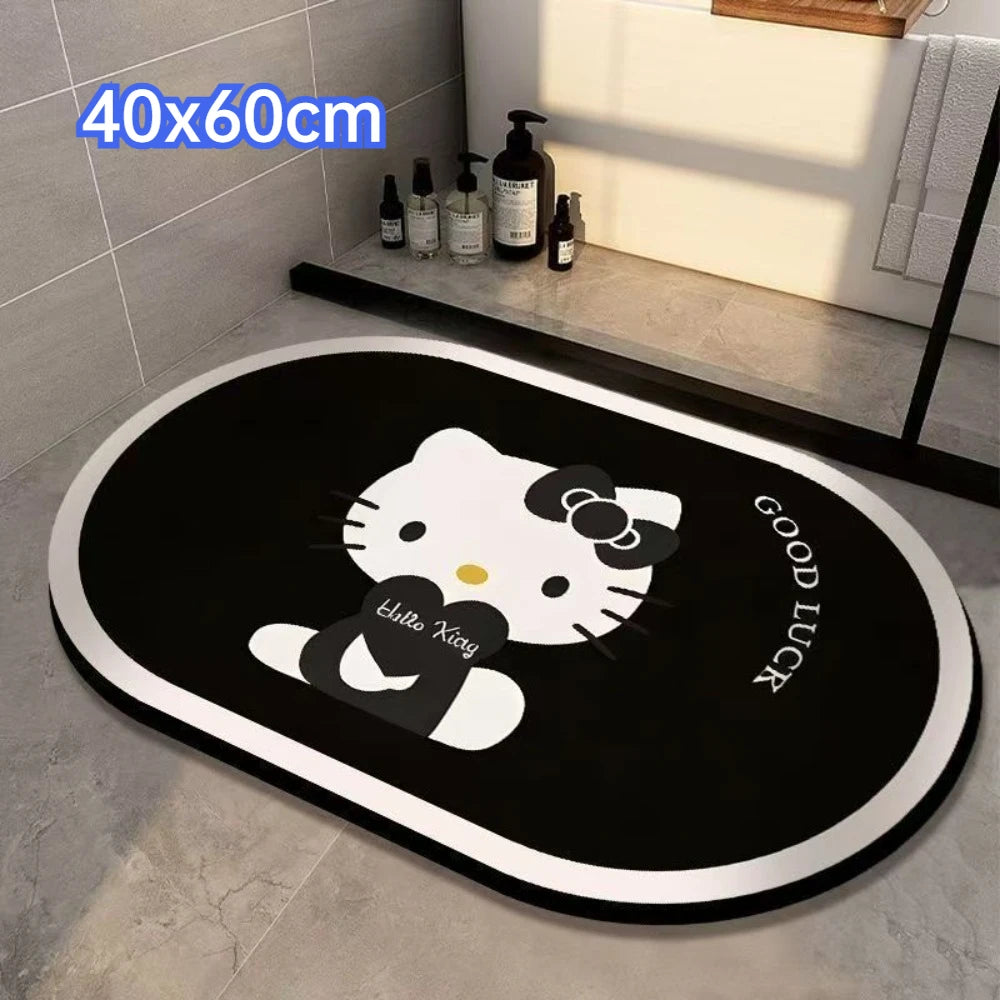 Hello Kitty Bathroom Mat, Non-Slip Absorbent Quick Dry Rug for Toilet Entrance and Shower Room