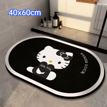 Hello Kitty Bathroom Mat, Non-Slip Absorbent Quick Dry Rug for Toilet Entrance and Shower Room