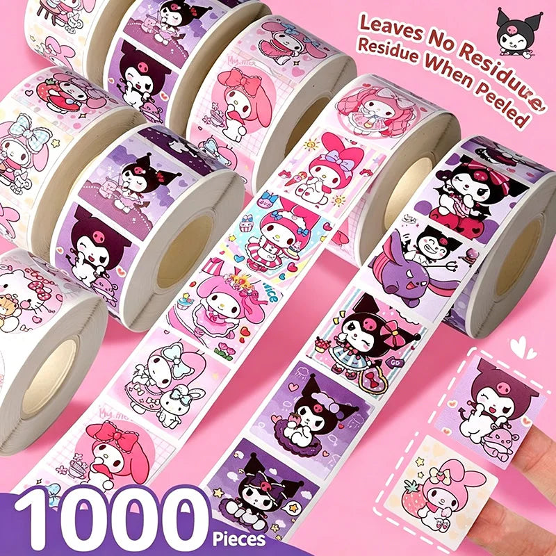 Hello Kitty roll sticker kawaii cartoon decorative decal diy craft ornament for journal scrapbook luggage stationery daily