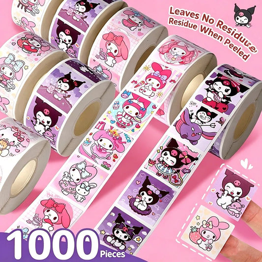 Hello Kitty roll sticker kawaii cartoon decorative decal diy craft ornament for journal scrapbook luggage stationery daily