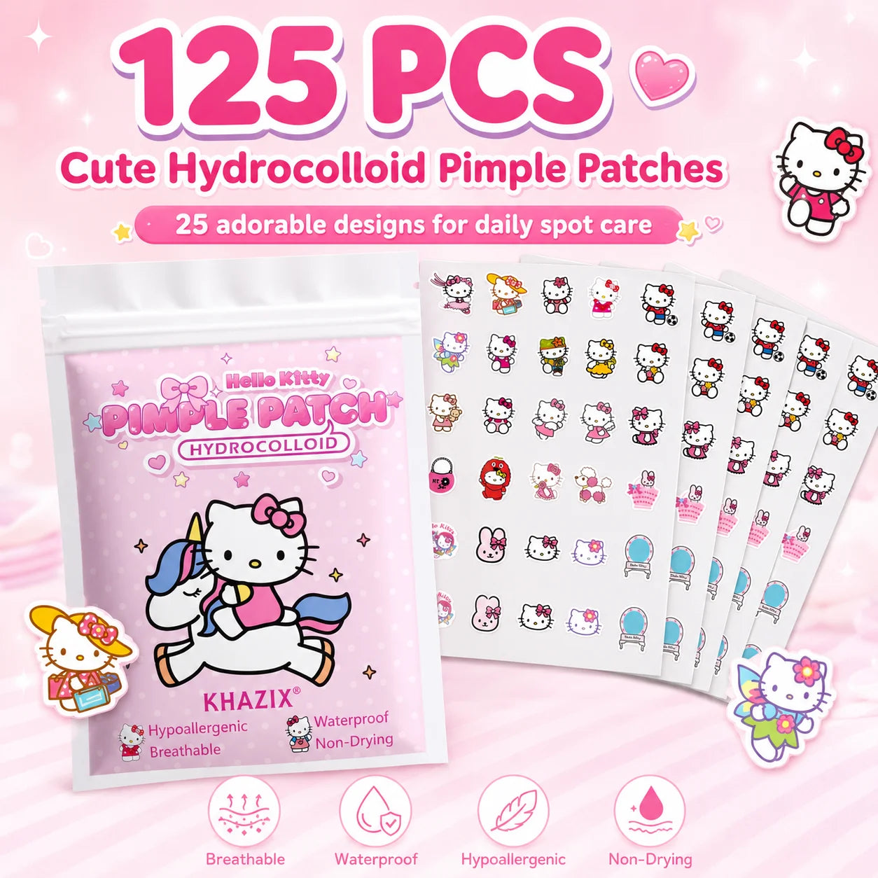 Waterproof hello kitty pimple patch