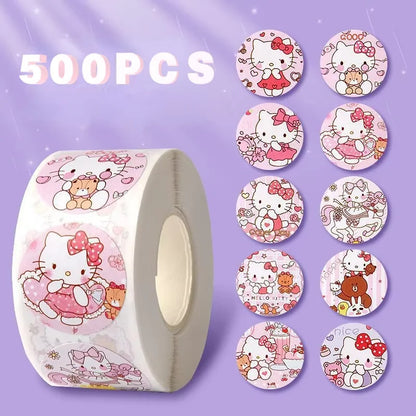 Hello Kitty roll sticker kawaii cartoon decorative decal diy craft ornament for journal scrapbook luggage stationery daily