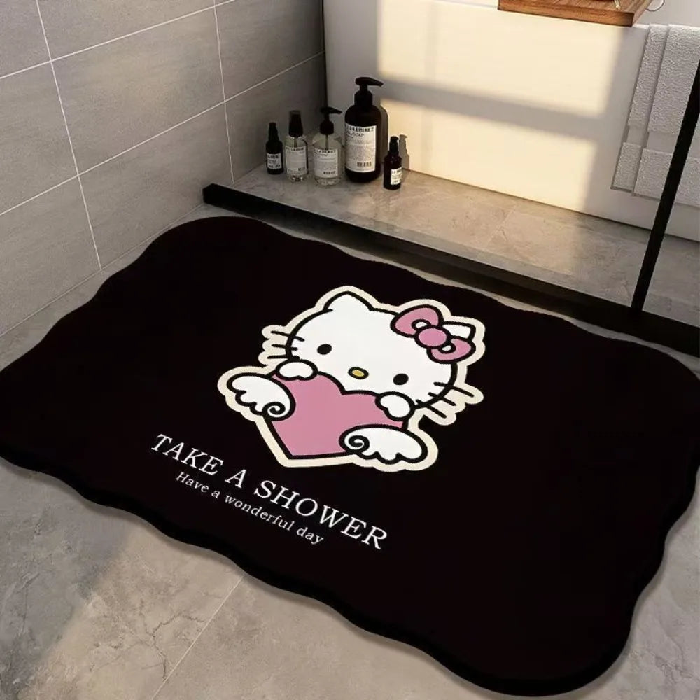 Hello Kitty Bathroom Mat, Non-Slip Absorbent Quick Dry Rug for Toilet Entrance and Shower Room
