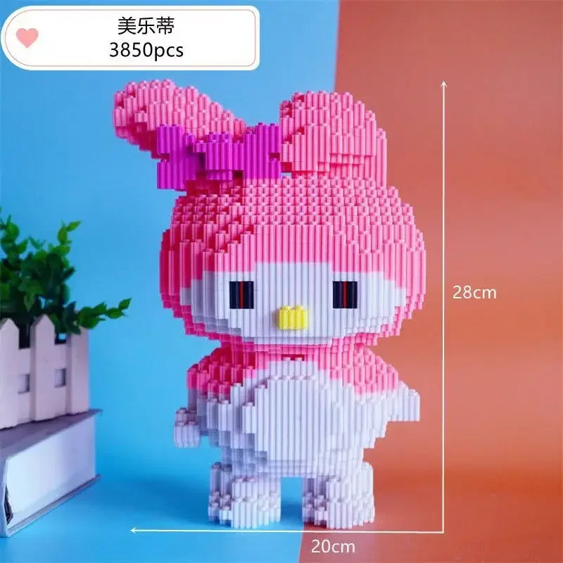 Hello Kitty Three-dimensional Small Particle Assembled Building Blocks for Children's Puzzle Gift Decompression Toy
