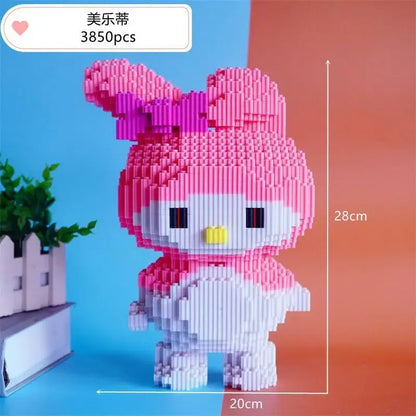 Hello Kitty Three-dimensional Small Particle Assembled Building Blocks for Children's Puzzle Gift Decompression Toy