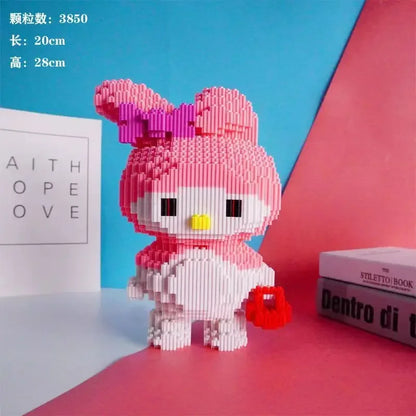 Hello Kitty Three-dimensional Small Particle Assembled Building Blocks for Children's Puzzle Gift Decompression Toy