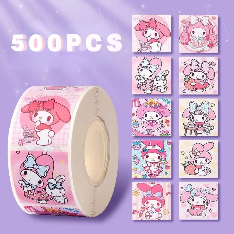 Hello Kitty roll sticker kawaii cartoon decorative decal diy craft ornament for journal scrapbook luggage stationery daily