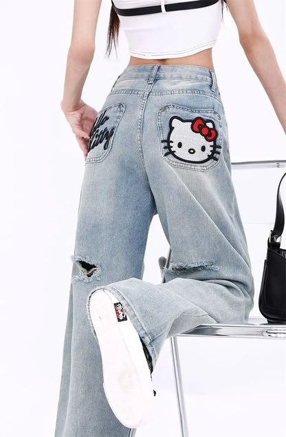 Hello Kitty Embroided Denim