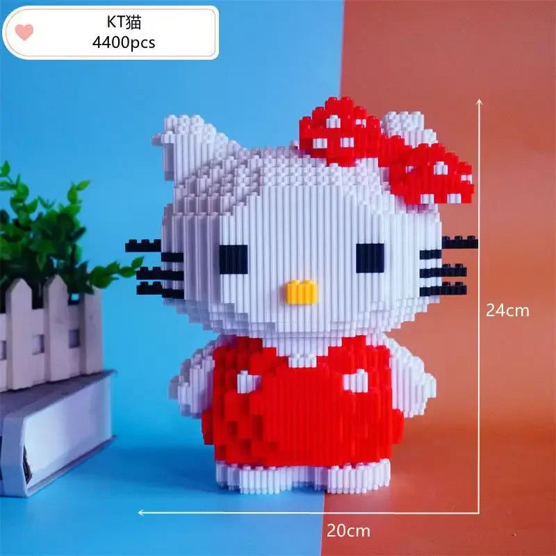 Hello Kitty Three-dimensional Small Particle Assembled Building Blocks for Children's Puzzle Gift Decompression Toy